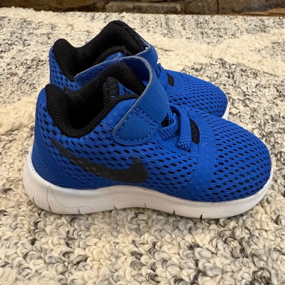 Nike Toddler Shoes Size‎ 3C Blue Mesh Hook & Loop Sneakers Lightweight EUC